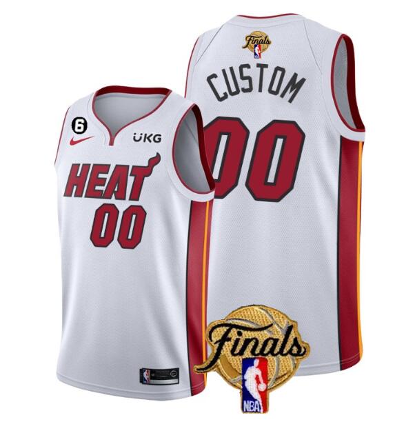Toddler Miami Heat Active Player Custom White 2023 Finals Association Edition With NO.6 Patch Stitched Basketball Jersey